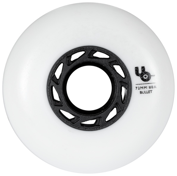 white UnderCover Blank Team inline skate wheel of 72 mm with full radius and durometer 88A